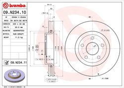 DISC FRANA BREMBO 09.N234.11 - Compatibil cu DODGE, JEEP