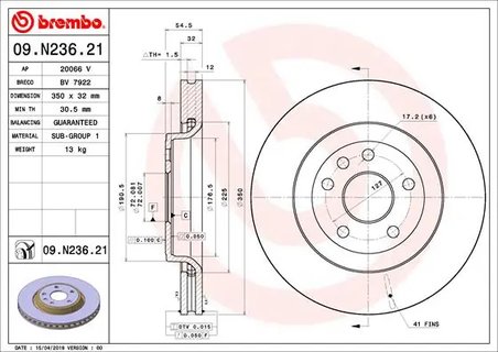 Disc frana Brembo 09.N236.21