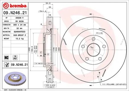 DISC FRANA BREMBO 09.N246.21 - Compatibil cu JEEP
