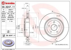 DISC FRANA BREMBO 09.N247.11 - Compatibil cu JEEP