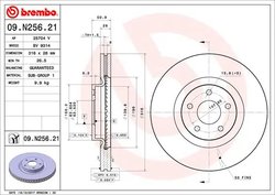 DISC FRANA BREMBO 09.N256.21 - Compatibil cu FORD, FORD (CHANGAN)
