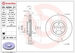 DISC FRANA BREMBO 09.N284.21 - Compatibil cu FORD, FORD (CHANGAN), FORD USA