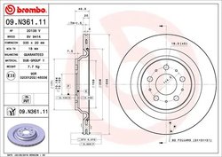 DISC FRANA BREMBO 09.N361.11 - Compatibil cu TESLA