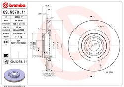DISC FRANA BREMBO 09.N378.11 - Compatibil cu FORD
