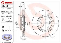 DISC FRANA BREMBO 09.N431.11 - Compatibil cu TOYOTA