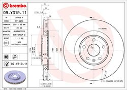 DISC FRANA BREMBO 09.Y319.11 - Compatibil cu NIO