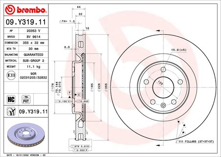 Disc frana Brembo 09.Y319.11