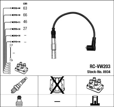 FISE BUJII NGK 0934 - Compatibil cu AUDI, SEAT