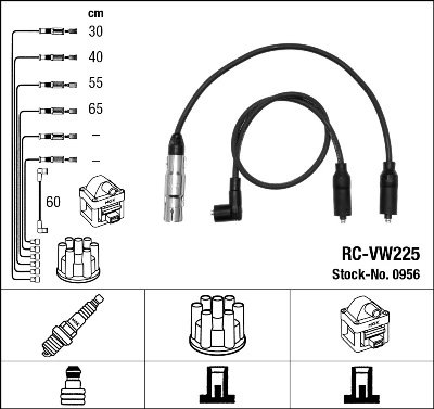 FISE BUJII NGK 0956 - Compatibil cu SEAT, VW