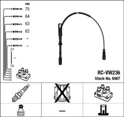 FISE BUJII NGK 0967 - Compatibil cu AUDI, SEAT, SKODA, VW