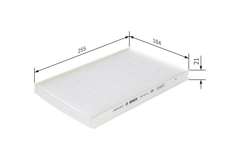 FILTRU AER HABITACLU BOSCH 1 987 432 183 - Compatibil cu FIAT