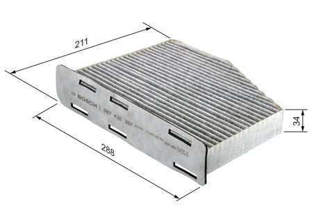 FILTRU AER HABITACLU BOSCH 1 987 432 397 - Compatibil cu AUDI, SEAT, SKODA, VW