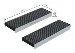 FILTRU AER HABITACLU BOSCH 1 987 432 422 - Compatibil cu AUDI, LAMBORGHINI, VW