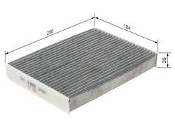 FILTRU AER HABITACLU BOSCH 1 987 435 556 - Compatibil cu DACIA, NISSAN, RENAULT