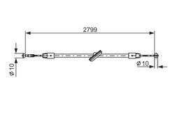 CABLU FRANA DE MANA BOSCH 1 987 477 197 - Compatibil cu MERCEDES-BENZ