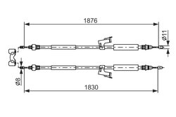 CABLU FRANA DE MANA BOSCH 1 987 477 202 - Compatibil cu VOLVO, VOLVO (CHANGAN)