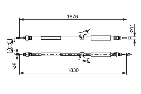CABLU FRANA DE MANA BOSCH 1 987 477 202 - Compatibil cu VOLVO, VOLVO (CHANGAN)