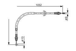 CABLU FRANA DE MANA BOSCH 1 987 477 186 - Compatibil cu FORD, FORD AUSTRALIA