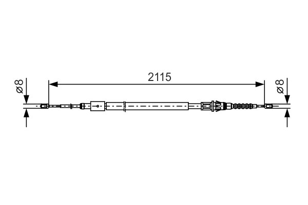 CABLU FRANA DE MANA BOSCH 1 987 477 775 - Compatibil cu CITROEN, PEUGEOT