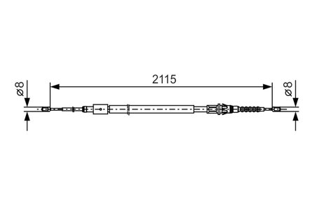 CABLU FRANA DE MANA BOSCH 1 987 477 775 - Compatibil cu CITROEN, PEUGEOT