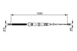 CABLU FRANA DE MANA BOSCH 1 987 477 806 - Compatibil cu SEAT, SKODA, VW