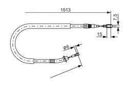 CABLU FRANA DE MANA BOSCH 1 987 477 852 - Compatibil cu MERCEDES-BENZ, VW