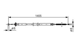CABLU FRANA DE MANA BOSCH 1 987 477 928 - Compatibil cu FIAT, LANCIA