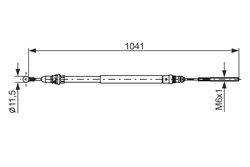 CABLU FRANA DE MANA BOSCH 1 987 477 954 - Compatibil cu CITROEN, FIAT, LANCIA, PEUGEOT