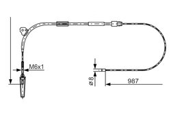 CABLU FRANA DE MANA BOSCH 1 987 477 960 - Compatibil cu MERCEDES-BENZ