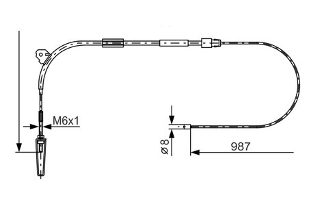 CABLU FRANA DE MANA BOSCH 1 987 477 960 - Compatibil cu MERCEDES-BENZ