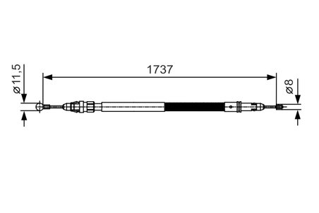 CABLU FRANA DE MANA BOSCH 1 987 482 008 - Compatibil cu CITROEN, FIAT, PEUGEOT