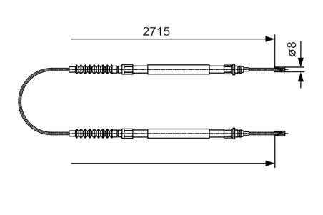 CABLU FRANA DE MANA BOSCH 1 987 482 003 - Compatibil cu CITROEN, FIAT, PEUGEOT