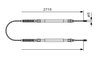 CABLU FRANA DE MANA BOSCH 1 987 482 003 - Compatibil cu CITROEN, FIAT, PEUGEOT