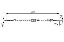 CABLU FRANA DE MANA BOSCH 1 987 482 032 - Compatibil cu MERCEDES-BENZ, VW