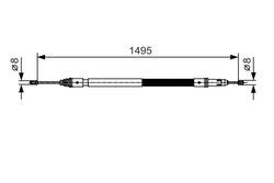 CABLU FRANA DE MANA BOSCH 1 987 482 118 - Compatibil cu CITROEN, FIAT, PEUGEOT