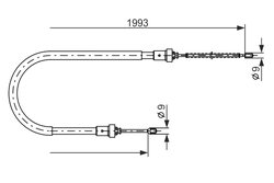 CABLU FRANA DE MANA BOSCH 1 987 482 233 - Compatibil cu DACIA, LADA, TOYOTA