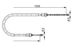CABLU FRANA DE MANA BOSCH 1 987 482 234 - Compatibil cu DACIA, RENAULT