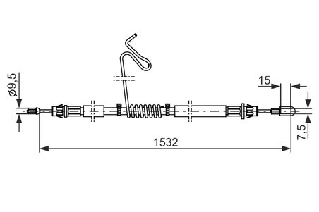 CABLU FRANA DE MANA BOSCH 1 987 482 277 - Compatibil cu FORD, FORD AUSTRALIA