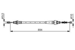 CABLU FRANA DE MANA BOSCH 1 987 482 365 - Compatibil cu JEEP