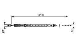 CABLU FRANA DE MANA BOSCH 1 987 482 373 - Compatibil cu PEUGEOT