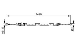 CABLU FRANA DE MANA BOSCH 1 987 482 387 - Compatibil cu NISSAN, OPEL, RENAULT, VAUXHALL