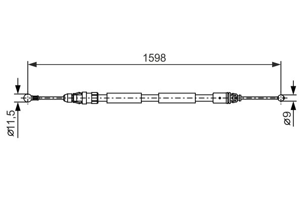 CABLU FRANA DE MANA BOSCH 1 987 482 388 - Compatibil cu NISSAN, OPEL, RENAULT, VAUXHALL