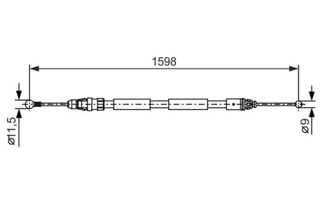 CABLU FRANA DE MANA BOSCH 1 987 482 388 - Compatibil cu NISSAN, OPEL, RENAULT, VAUXHALL