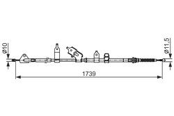 CABLU FRANA DE MANA BOSCH 1 987 482 566 - Compatibil cu SUBARU, TOYOTA