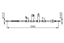 CABLU FRANA DE MANA BOSCH 1 987 482 684 - Compatibil cu HYUNDAI, KIA
