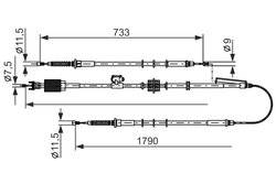 CABLU FRANA DE MANA BOSCH 1 987 482 803 - Compatibil cu OPEL, VAUXHALL