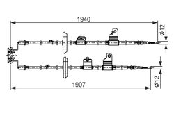 CABLU FRANA DE MANA BOSCH 1 987 482 858 - Compatibil cu CHEVROLET, OPEL, VAUXHALL
