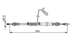 CABLU FRANA DE MANA BOSCH 1 987 482 882 - Compatibil cu FORD, FORD AUSTRALIA