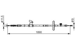 CABLU FRANA DE MANA BOSCH 1 987 482 885 - Compatibil cu OPEL, VAUXHALL