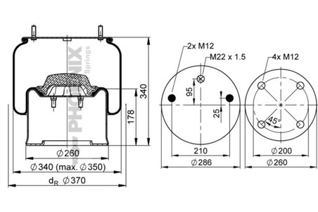 Burduf suspensie pneumatica Phoenix 1 D 28 E-1